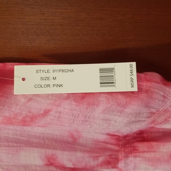 Counterparts Tie Dye Peplum Style Short Sleeve Blouse Top, size M - Picture 4 of 16